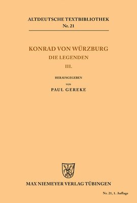 Konrad von Würzburg, Paul Gereke - Die Legenden III, Häftad