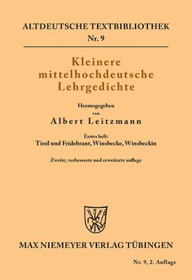 Kleinere mittelhochdeutsche Lehrgedichte 1