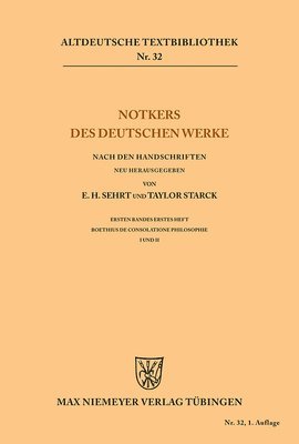 Notkers Des Deutschen Werke 1