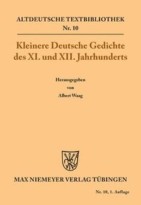 bokomslag Kleinere Deutsche Gedichte des XI. und XII. Jahrhunderts