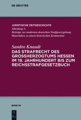bokomslag Strafrecht des Großherzogtums Hessen im 19. Jahrhundert bis zum Reichsstrafgesetzbuch