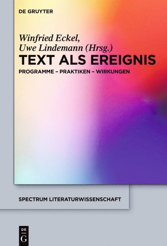 Winfried Eckel, Uwe Lindemann - Text als Ereignis, Inbunden