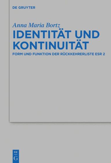 Anna Maria Bortz - Identität und Kontinuität, Inbunden