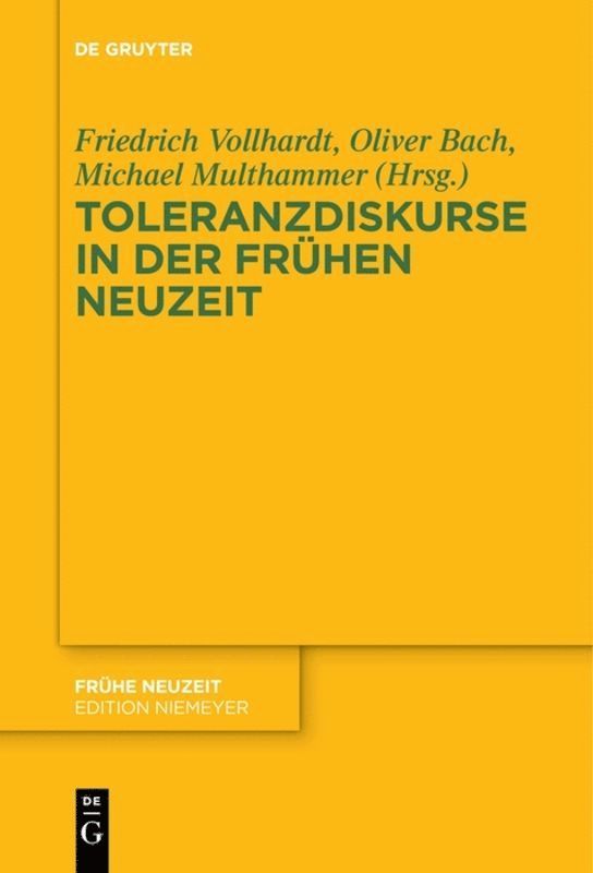 Friedrich Vollhardt - Toleranzdiskurse in der Frühen Neuzeit, Häftad