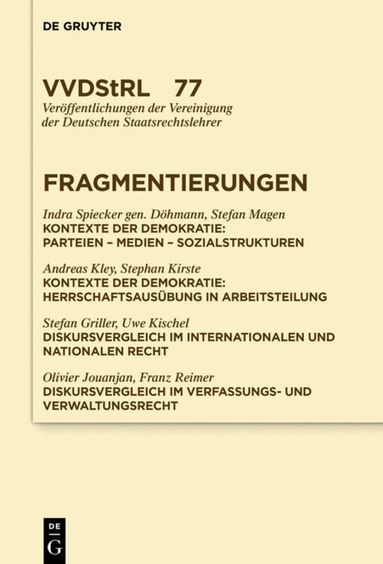Indra Spiecker gen. Döhmann, Stefan Magen, Andreas Kley, et.al. - Fragmentierungen, Inbunden