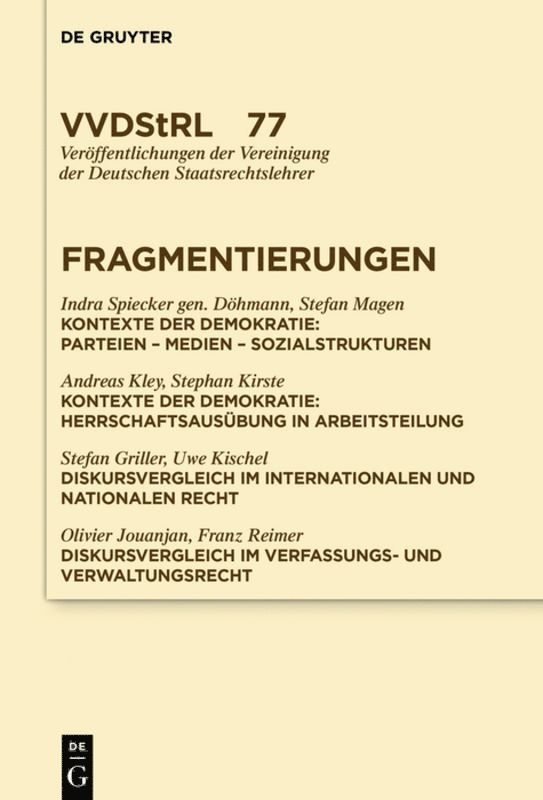 Indra Spiecker gen. Döhmann, Stefan Magen, Andreas Kley, et.al., Indra Spiecker Gen Döhmann, Et. Al. - Fragmentierungen, Inbunden