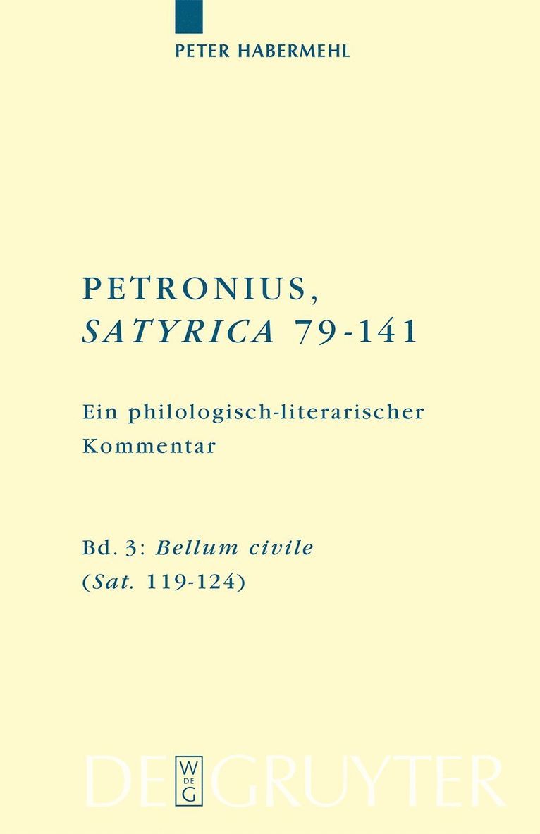 Peter Habermehl - Bellum civile (Sat. 119–124), Inbunden