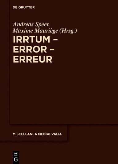 Andreas Speer, Maxime Mauriège - Irrtum – Error – Erreur, Inbunden