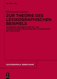 bokomslag Zur Theorie des lexikographischen Beispiels