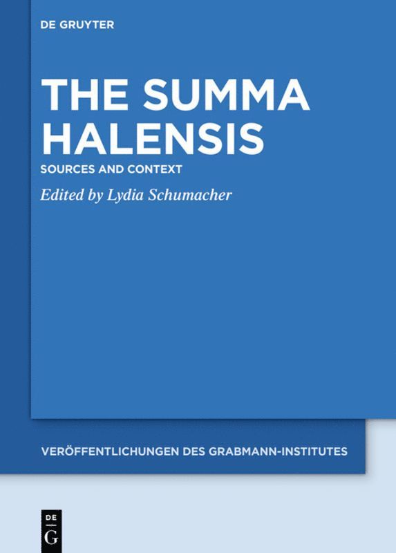 Lydia Schumacher, Schumacher European Research Council (ER - Summa Halensis, Inbunden