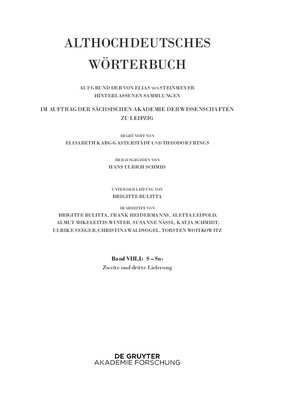 Hans Ulrich Schmid - Band Viii,1: S-Sn. 2.-3. Lieferung (Saharahi Bis Satulgiskirri), Häftad