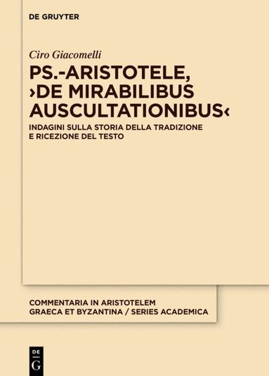 Ciro Giacomelli - Ps.-Aristotele, ›De mirabilibus auscultationibus‹, Inbunden
