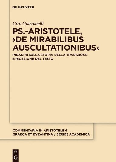 bokomslag Ps.-Aristotele, ?De mirabilibus auscultationibus?