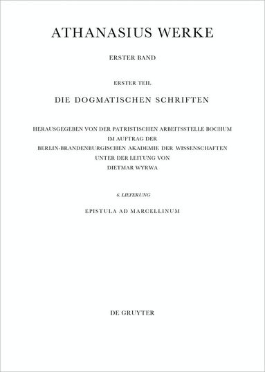 Athanasius Alexandrinus, Kyriakos Savvidis, Dietmar Wyrwa - Epistula ad Marcellinum, Häftad