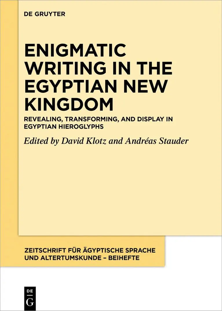 David Klotz, Andréas Stauder - [Set Enigmatic Writing in the Egyptian New Kingdom, Vol 1+2], Inbunden. Tillgänglighet: Kommande