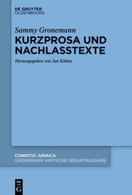 bokomslag Kurzprosa und Nachlasstexte