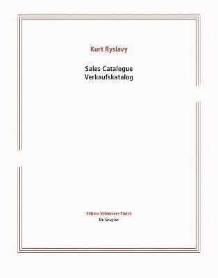 bokomslag Sales Catalogue / Verkaufskatalog