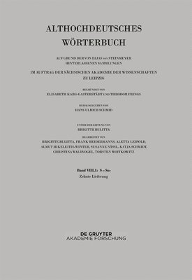 Hans Ulrich Schmid - Band Viii,1: S-Sn. 10. Lieferung: Satulgiziugi Bis Sisuua, Häftad
