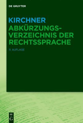 bokomslag Kirchner - Abkürzungsverzeichnis Der Rechtssprache