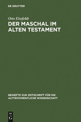 bokomslag Der Maschal Im Alten Testament