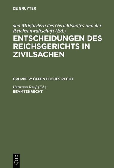 Hermann Reuß - Beamtenrecht, Inbunden