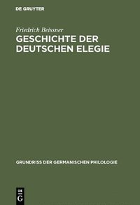 bokomslag Geschichte der deutschen Elegie