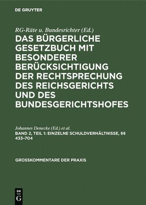 bokomslag Einzelne Schuldverhältnisse, §§ 433-704