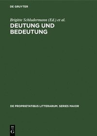 bokomslag Deutung und Bedeutung