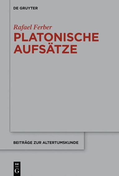 bokomslag Platonische Aufsätze
