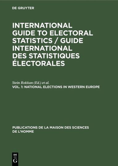 Stein Rokkan, Jean Meyriat - National elections in Western Europe, Inbunden