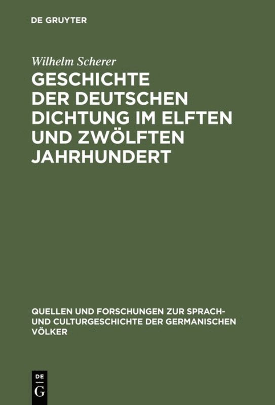 Geschichte der deutschen Dichtung im elften und zwlften Jahrhundert 1