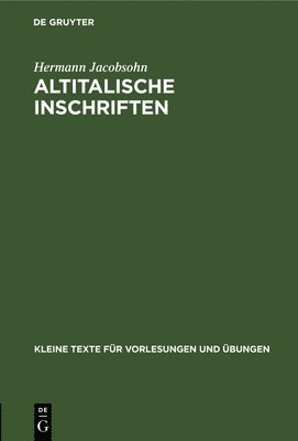 Altitalische Inschriften 1