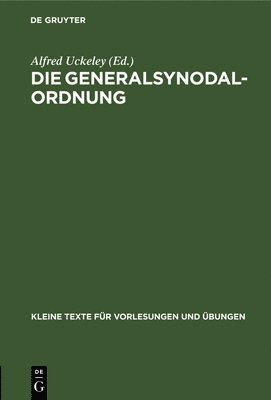 bokomslag Die Generalsynodal-Ordnung