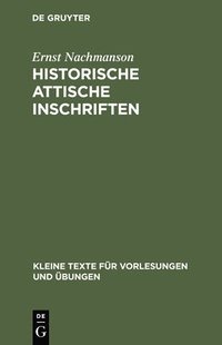 bokomslag Historische attische Inschriften