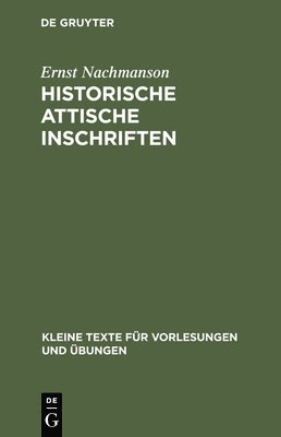 bokomslag Historische attische Inschriften