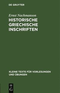 bokomslag Historische Griechische Inschriften