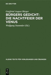 bokomslag Brgers Gedicht: Die Nachtfeier Der Venus