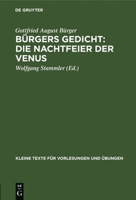 bokomslag Brgers Gedicht: Die Nachtfeier Der Venus