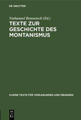 bokomslag Texte Zur Geschichte Des Montanismus