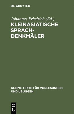 Kleinasiatische Sprachdenkmler 1