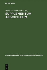 bokomslag Supplementum Aeschyleum