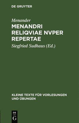 Menander, Siegfried Sudhaus - Menandri Reliqviae Nvper Repertae, Inbunden