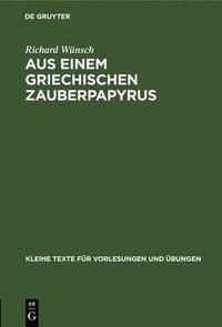 bokomslag Aus Einem Griechischen Zauberpapyrus