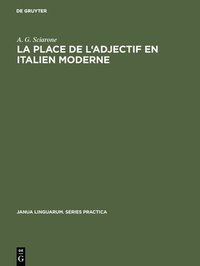 bokomslag La Place de l'Adjectif En Italien Moderne
