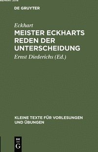 bokomslag Meister Eckharts Reden der Unterscheidung