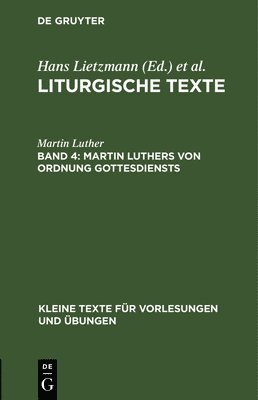 Martin Luthers Von Ordnung Gottesdiensts 1