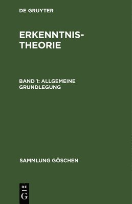 Gerhard Kropp, Degruyter - Allgemeine Grundlegung, Inbunden