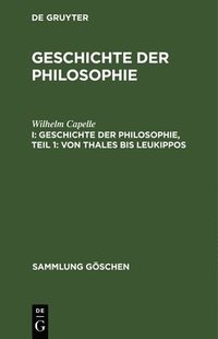 bokomslag Geschichte der Philosophie, Teil 1