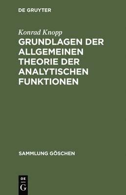 bokomslag Grundlagen der allgemeinen Theorie der analytischen Funktionen