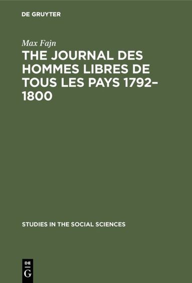 Max Fajn - journal des hommes libres de tous les pays 1792–1800, Inbunden